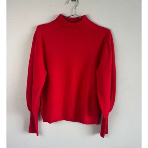 Ann Taylor 100% Cashmere Women’s Red Turtleneck Sweater Soft Knit Size L - Picture 1 of 9
